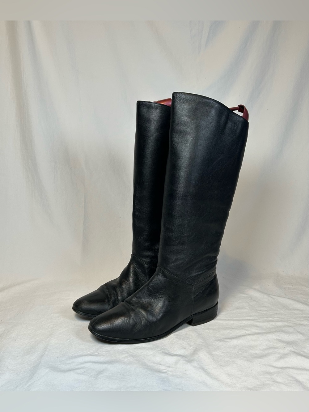 Vintage Worthington Tall Black Leather Knee High Riding Boots~8~
